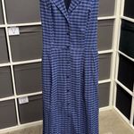 DKNY  Vintage Blue Checkered Cotton Blend Button Down Sleeveless Dress Photo 0