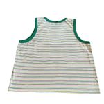 Mother Strong and Silent Type Pocket Tank Top Shirt Green Multi Stripe Sz Large Photo 7