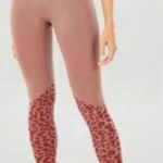 Fabletics NEW High Waisted Seamless Leopard Leggings Animal Print Pink Mauve Photo 0
