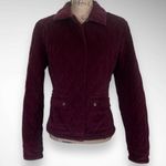 Eddie Bauer EDDIE BAUER Women's Burgundy Corduroy Quilted Jacket Small | EUC Photo 1