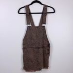 Free People Torn Up Jumper Overalls Skirt Walnut Brown Women's Size 2 Cheetah Photo 3