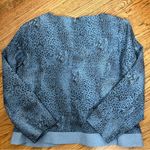 VTG Cheetah Denim Cut Out Blouse Blue Size 14 Photo 12