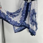 Venus  Navy White Chiffon‎ Asymmetrical Handkerchief Midi Dress Cutout Tie Front Photo 4