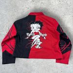 Vintage Betty‎ Boop Pudgy Jeff Hamilton Cropped Racing Jacket Women's 2XL Y2K Size XXL Photo 1