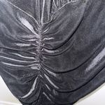 Eloquii  Black Velvet Ruched V-Neck Dress Size 18 Photo 3