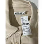 SIMKHAI Lourdes Vegan Leather Wrap Shirt Dress in Ceramic 6 New Womens Pleather Photo 6