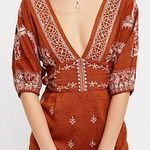 Free People Brown Embroidered Romper Photo 0