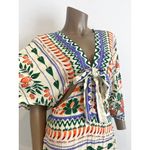 Farm Rio Anthropologie v-neck side cutout knot front maxi dress D2 2130 Photo 14