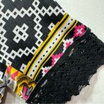 Manhattan Blues Patchwork Boho Print Lace Trim Short Sleeve Dress Size Medium Photo 9