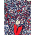 VTG 60s Woolworth Primstyle Blouse NWT Red White Blue Paisley Made in Japan M Size M Photo 2