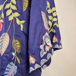 Johnny Was NWOT Emika Kimono Embroidered Open Front Jacket Navy 3/4 Sleeves XL Photo 8