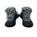 Sanuk Yoga Mat Slingback Black White Floral Sandals 8 Photo 2