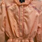 AQUA Bloomingdale's Pink Tiered Ruffled Long Sleeve Mini Dress Size XS Photo 3