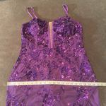 Women’s Purple Mermaid Fit Prom Formal Dress Sparkly Sequins Leg Slit Size 14 Photo 8