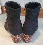Bandolino NEW Leopard Heeled Black Boots Suede Lila 2 Ankle Shoes 8 M  Photo 1