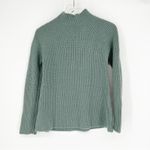 Vince  Shaker Rib Mock‎ Neck Wool Blend Sweater S Green Photo 2