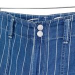 Seven7 Pin Stripe Wide Leg Cropped Chambray Pants High Waisted Photo 3