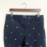 Talbots Womens Pants Blue Lobster Crab Embroidered Perfect Crop Curvy 14 Petite Photo 2