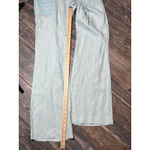 Miss Me  Cargo Pants Trouser Medium Mint 100% Linen Wide Leg Aztec Boho Y2K TALL Photo 9