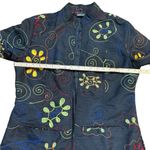 Chico's Additions by Chico’s Black Embroidered Collarless Blazer Multicolor Swirls Sz 1X Photo 4