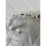 Studio I  Mini Shift Dress White & Black Print Jeweled Sleeveless Womens Size 8 Photo 4