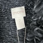 Chico's CHICO’S Heather Gray Drama Fringe Dina Wool Blend Longline Cardigan, Size Large Photo 2