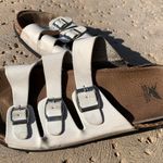 Shiekh Sheikh White Triple Buckle Slide Sandals Photo 0