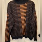 Worthington  Women's Black & Brown Striped Mockneck Sweater Size XL Photo 0