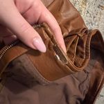 Free People  Leather Brown Mini Skirt Faux Photo 2