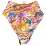 Floral print bikini high waisted bottoms womens medium Purple Photo 3