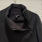 Athleta Cozy Karma Mock Neck Asym Pullover Sweatshirt Black Size S Thumbhole Photo 5