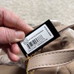 Bebe  Maria Velvet Quilted Large Backpack Taupe Gold Hardware MSRP 109 Photo 6