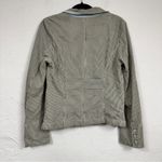Anthropologie Allihop Grey White Striped Fitted Blazer Jacket Womens M Preppy Photo 8
