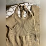 Free People Camel color tank bodysuit, ribbed, EUC size small, athleisure, yoga Photo 8