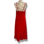 Petra Fashions Vintage 80s Petra Fashion Size S Red Lace Trim Slip Maxi Nightgown - Made In USA Photo 5