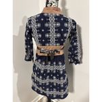 Odd Molly Blue 4 Continents 3/4 Sleeve Embroidered Scandinavian Dress Tunic SM Photo 3
