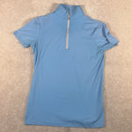 THE TAILORED SPORTSMAN 1/4 ZIP Blue SHORT SLEEVE ICEFIL RIDING TOP SZ Small Photo 0