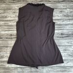 Converse One Star Women's Brown Button Ruffle Sleeveless Blouse S SM Small Light Photo 3