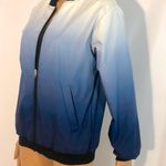 Allegra K  Blue White Ombre Casual Zip Up Lightweight Windbreaker Jacket Small Photo 6