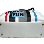 Nicole Lee ᯾ Striped Patchwork 'Have Fun' Satchel Handbag Bag ᯾ Vegan Leather ᯾ Photo 4