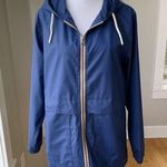 Weatherproof  Vintage Navy Blue Raincoat Utility Coat Rope Detail Size Small Photo 0