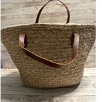 Thacker NYC Straw Shoulder Bag Pom Poms Beach Pool Boho Tan Photo 3