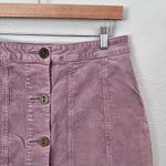 Anthropologie PILCRO x | Mauve Corduroy Skirt Metal Button Gallery | Size 12 Photo 3
