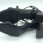 Naturalizer  Rizzo Sandals Square Toe Strappy Block Heel Faux Leather Black 9.5 Photo 4