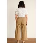 Gap  High Rise Wide Leg Crop Chino Pant Stretch Natural Khaki Minimalist size 8 Photo 2