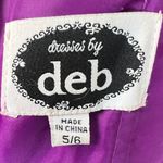 Deb Strapless Purple Jewel Hi Low Ball Gown Ruched Ruffles Size 5/6 Formal Dress Photo 9