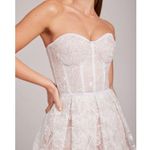 NADINE MERABI Olivia Strapless Lace Dress, Designer Luxury Medium (8) White, NWT White Photo 3