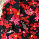 carole little Vintage  red & pink floral 2 piece set button up shirt pants size 4 Photo 8