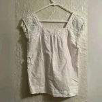 J. McLaughlin  white, sleeveless blouse with eyelet detailing/pop pop sleeves; S Photo 1