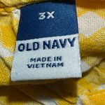 Old Navy  Womens 3X Gingham Flutter Sleeve Linen Blend Top Yellow White Photo 4